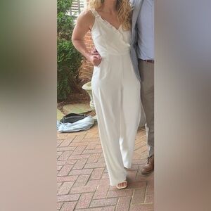 White High-Waist Wide-Leg Jumpsuit
